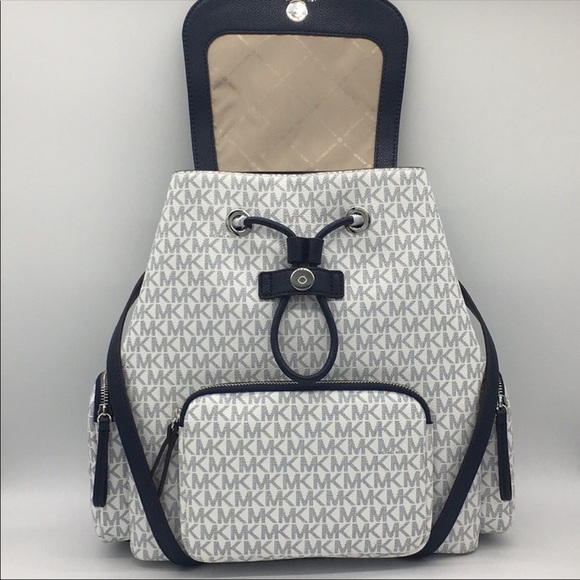 MICHAEL KORS ABBEY LG CARGO BACKPACK OPWHT MULTI - Picture 8 of 8